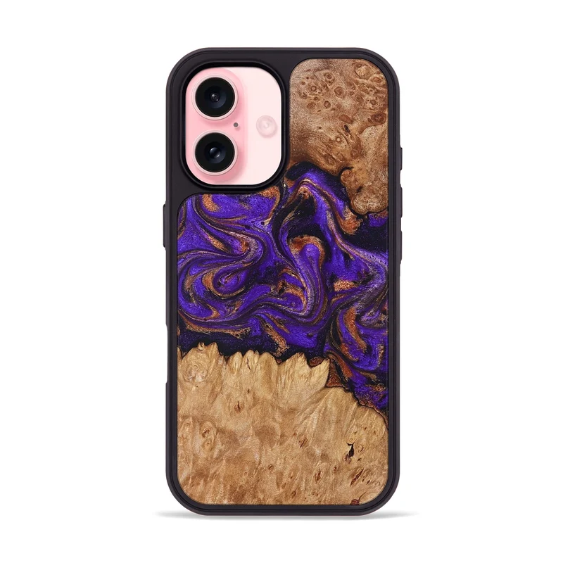 iPhone 16 Wood Phone Case - Lucien (Purple, 829239)
