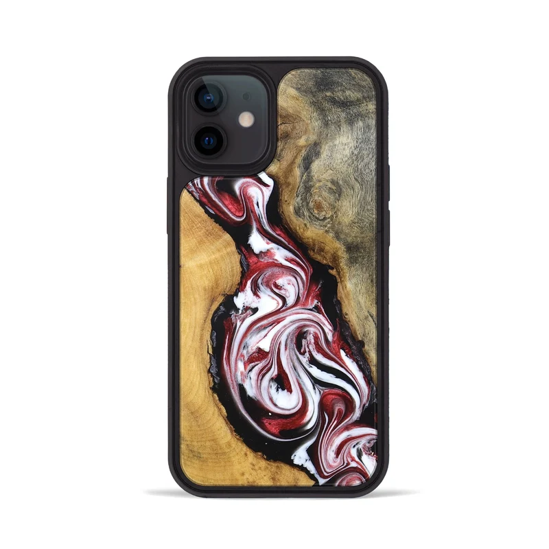 iPhone 12 Wood Phone Case - Estelle (Red, 829249)