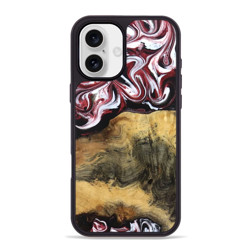 iPhone 16 Plus Wood Phone Case - Reya (Red, 829247)
