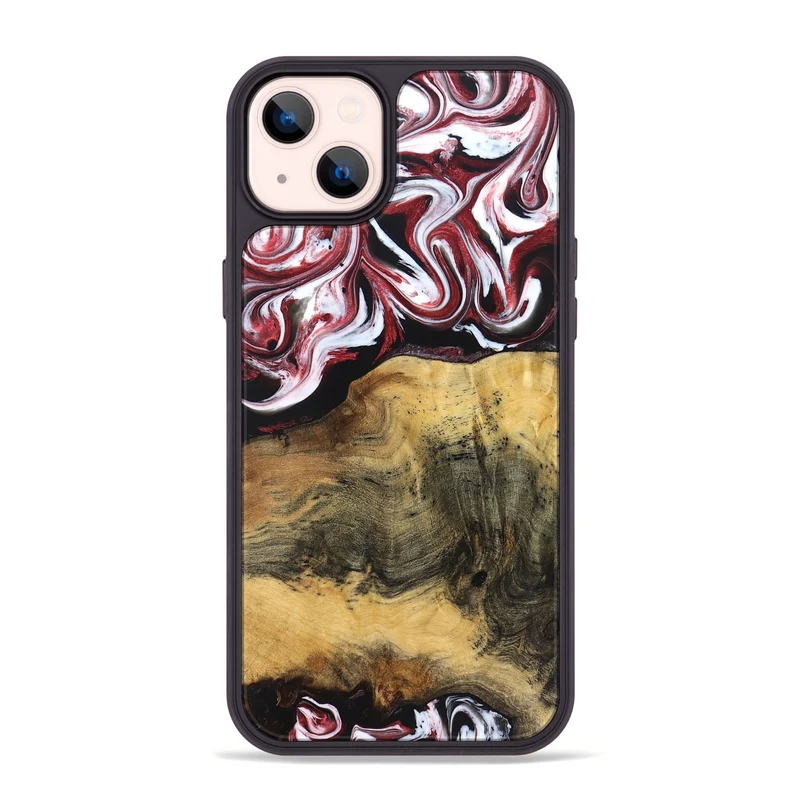 iPhone 14 Plus Wood Phone Case - Reya (Red, 829247)