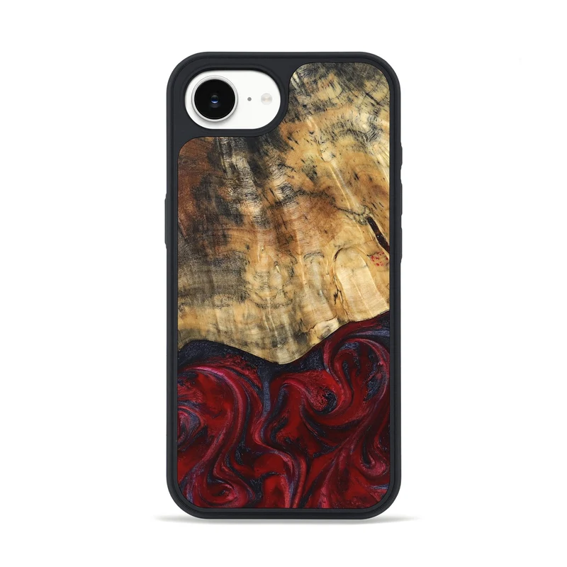 iPhone 16e Wood Phone Case - Kala (Red, 829246)