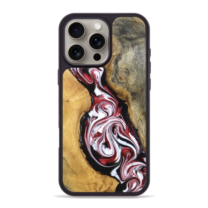 iPhone 16 Pro Max Wood Phone Case - Estelle (Red, 829249)