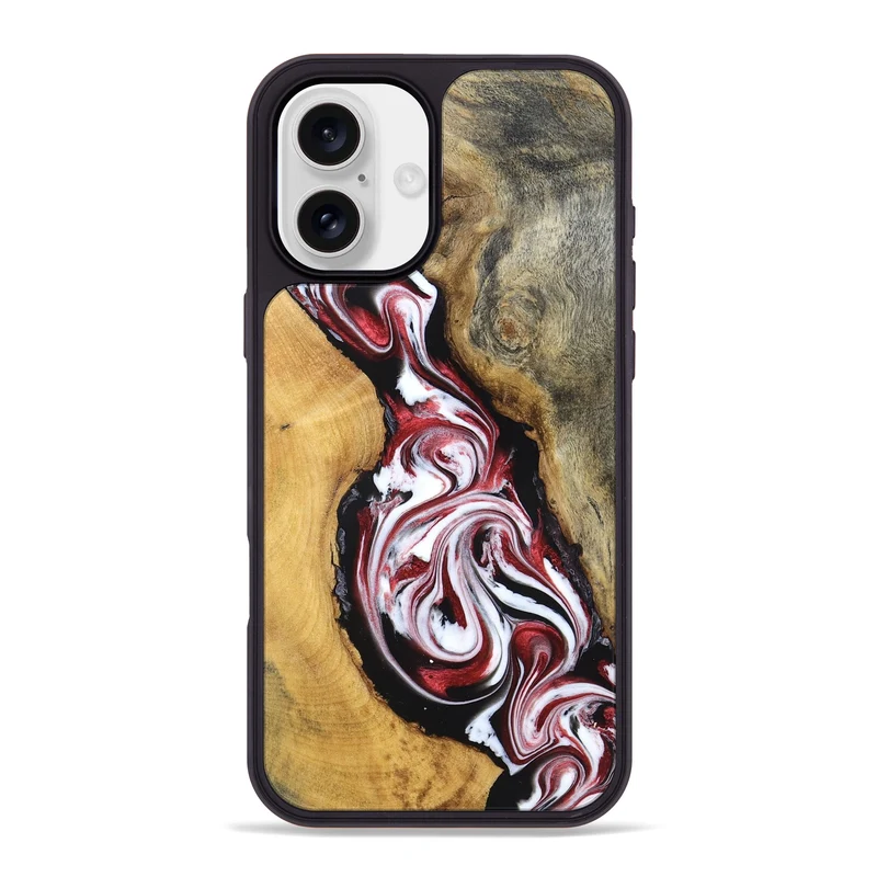 iPhone 16 Plus Wood Phone Case - Estelle (Red, 829249)
