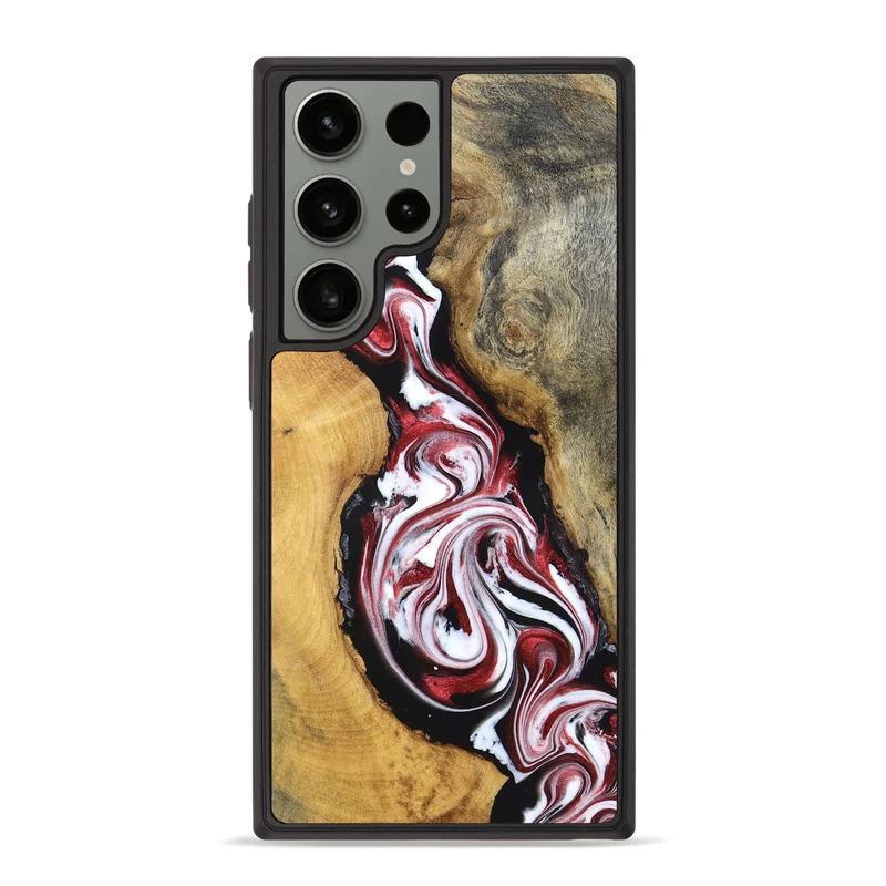 Galaxy S23 Ultra Wood Phone Case - Estelle (Red, 829249)