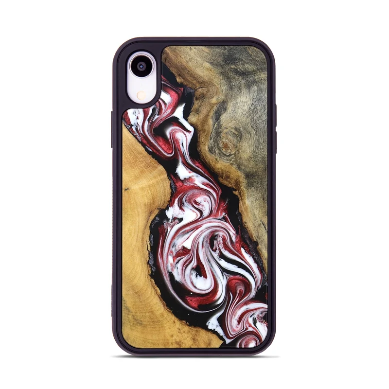 iPhone Xr Wood Phone Case - Estelle (Red, 829249)