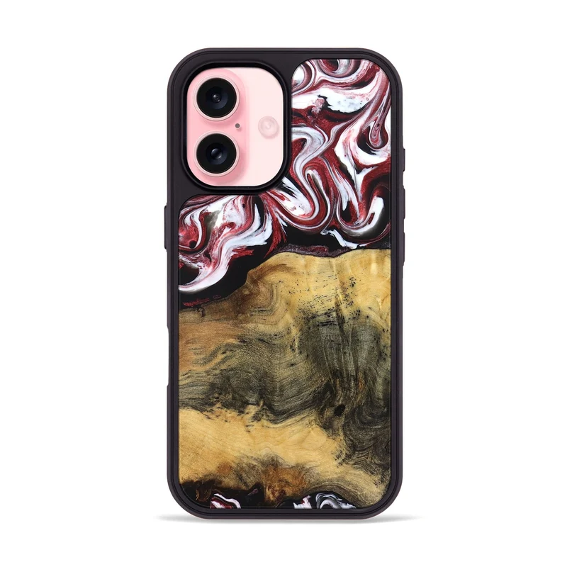 iPhone 16 Wood Phone Case - Reya (Red, 829247)