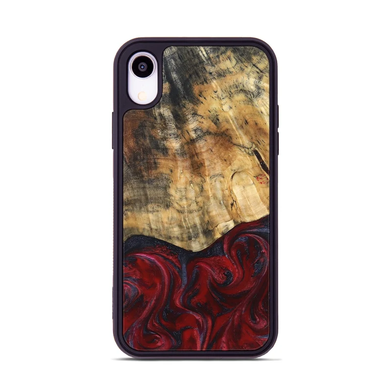 iPhone Xr Wood Phone Case - Kala (Red, 829246)