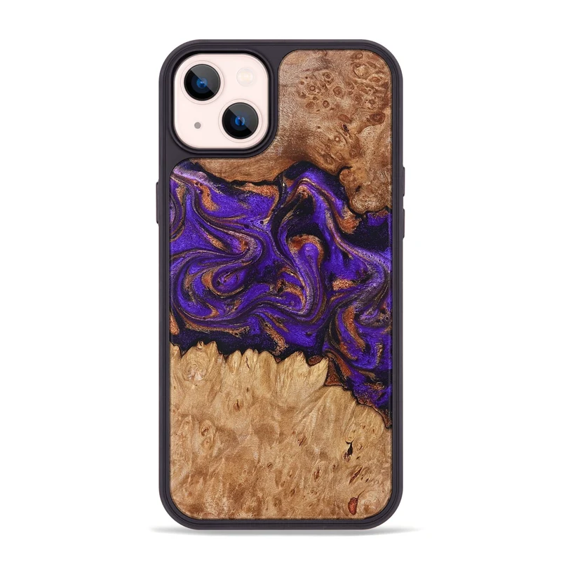 iPhone 14 Plus Wood Phone Case - Lucien (Purple, 829239)