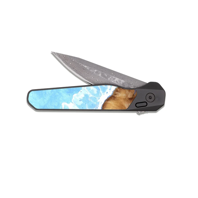 EDC Dark Damascus Wood Pocket Knife - Jeanine (Coastal, 829338)