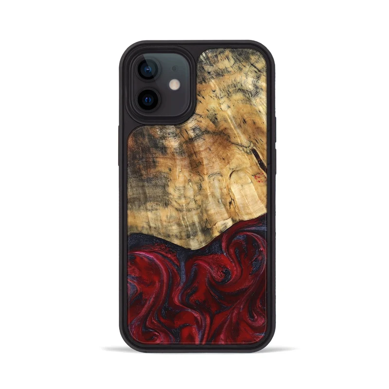 iPhone 12 Wood Phone Case - Kala (Red, 829246)