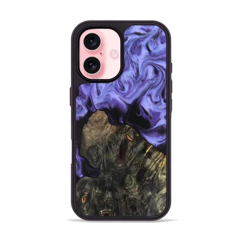 iPhone 16 Wood Phone Case - Dianne (Purple, 829243)