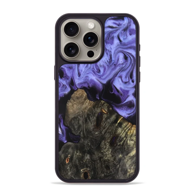 iPhone 15 Pro Max Wood Phone Case - Dianne (Purple, 829243)