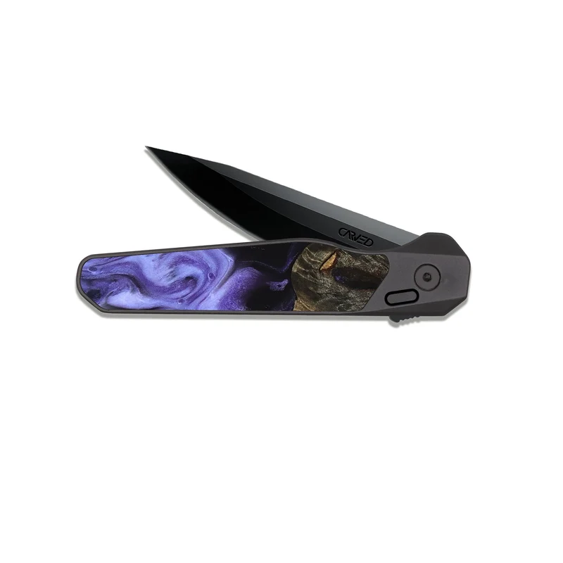 EDC Dark Slate Wood Pocket Knife - Dianne (Purple, 829243)