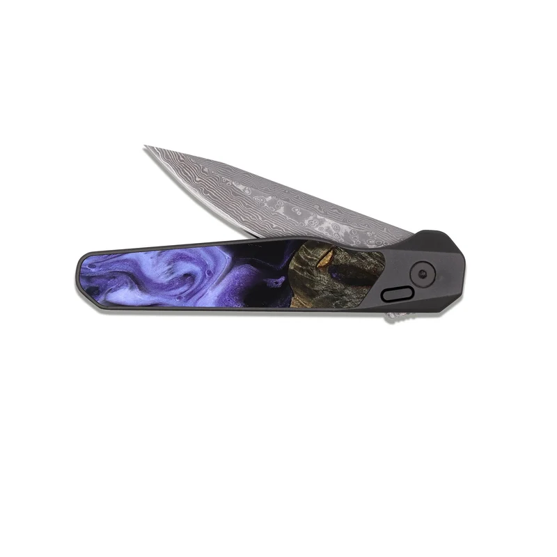 EDC Dark Damascus Wood Pocket Knife - Dianne (Purple, 829243)