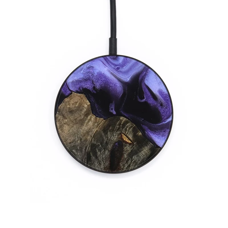 Circle Wood Wireless Charger - Dianne (Purple, 829243)