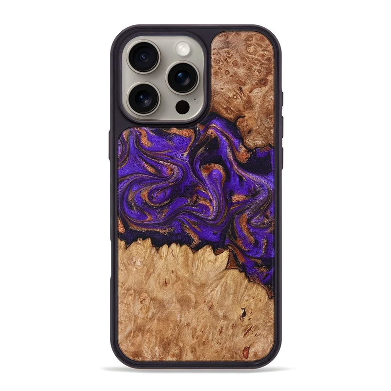 iPhone 16 Pro Max Wood Phone Case - Lucien (Purple, 829239)
