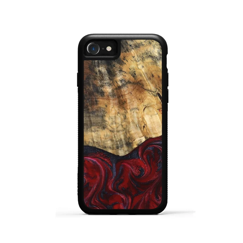 iPhone SE Wood Phone Case - Kala (Red, 829246)