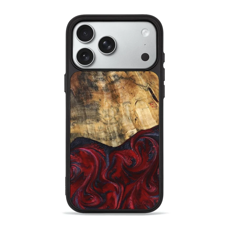 iPhone 18 Pro Max Wood Phone Case - Kala (Red, 829246)