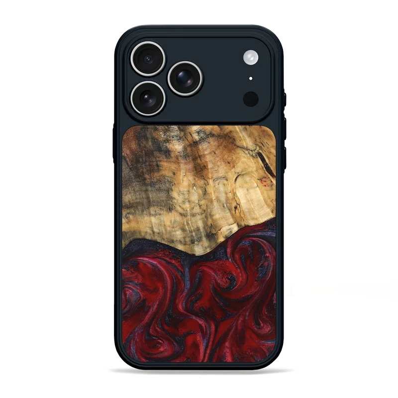 iPhone 17 Pro Max Wood Phone Case - Kala (Red, 829246)
