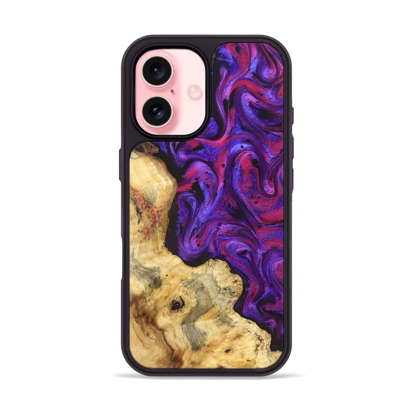 iPhone 16 Wood Phone Case - Jaeden (Purple, 829238)