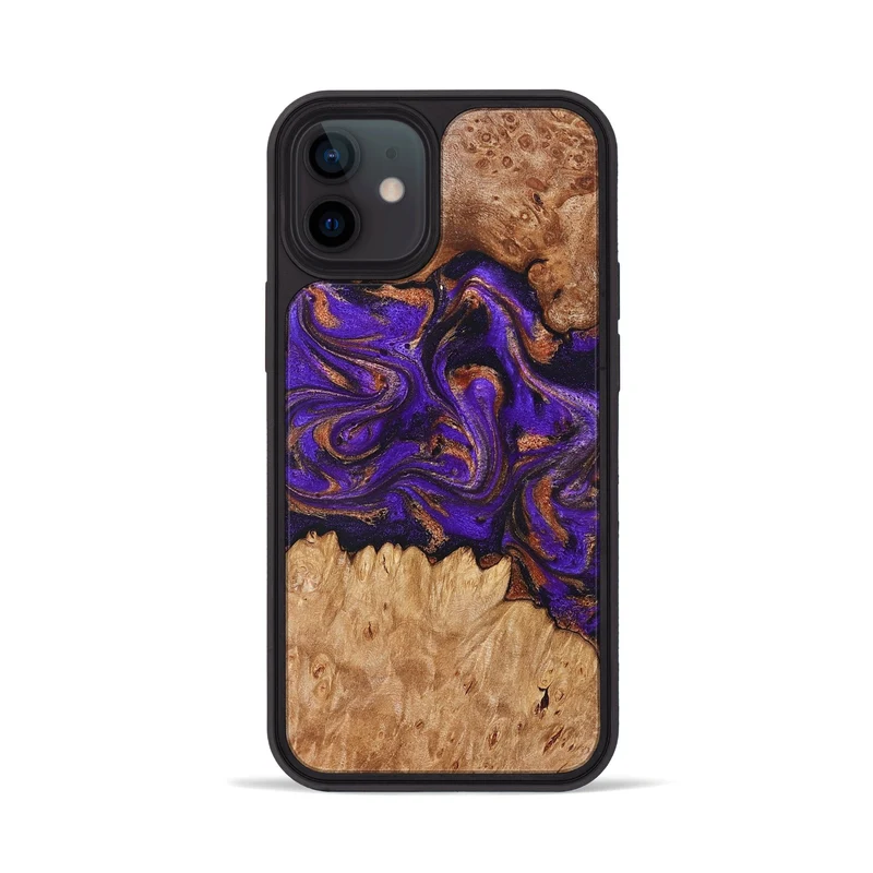 iPhone 12 Wood Phone Case - Lucien (Purple, 829239)