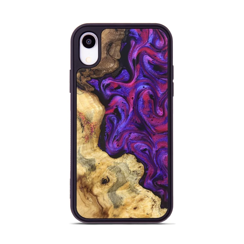 iPhone Xr Wood Phone Case - Jaeden (Purple, 829238)