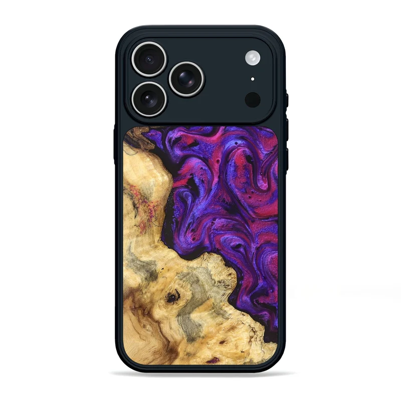 iPhone 17 Pro Max Wood Phone Case - Jaeden (Purple, 829238)