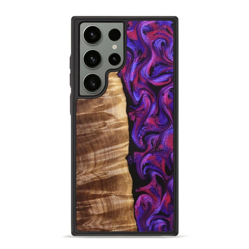 Galaxy S23 Ultra Wood Phone Case - Maye (Purple, 829257)