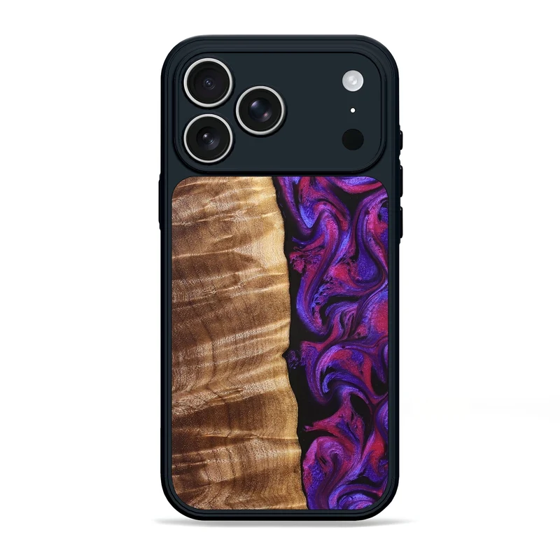 iPhone 17 Pro Max Wood Phone Case - Maye (Purple, 829257)