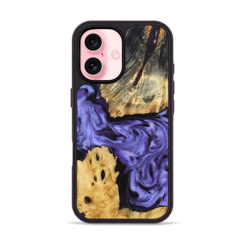 iPhone 16 Wood Phone Case - Clem (Purple, 829256)