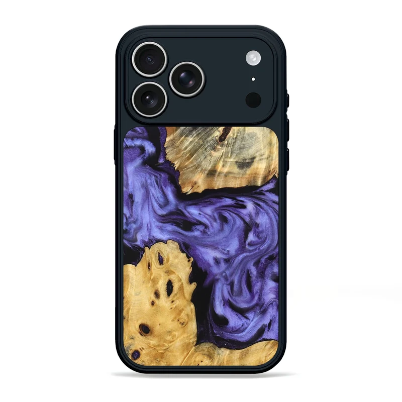 iPhone 17 Pro Max Wood Phone Case - Clem (Purple, 829256)
