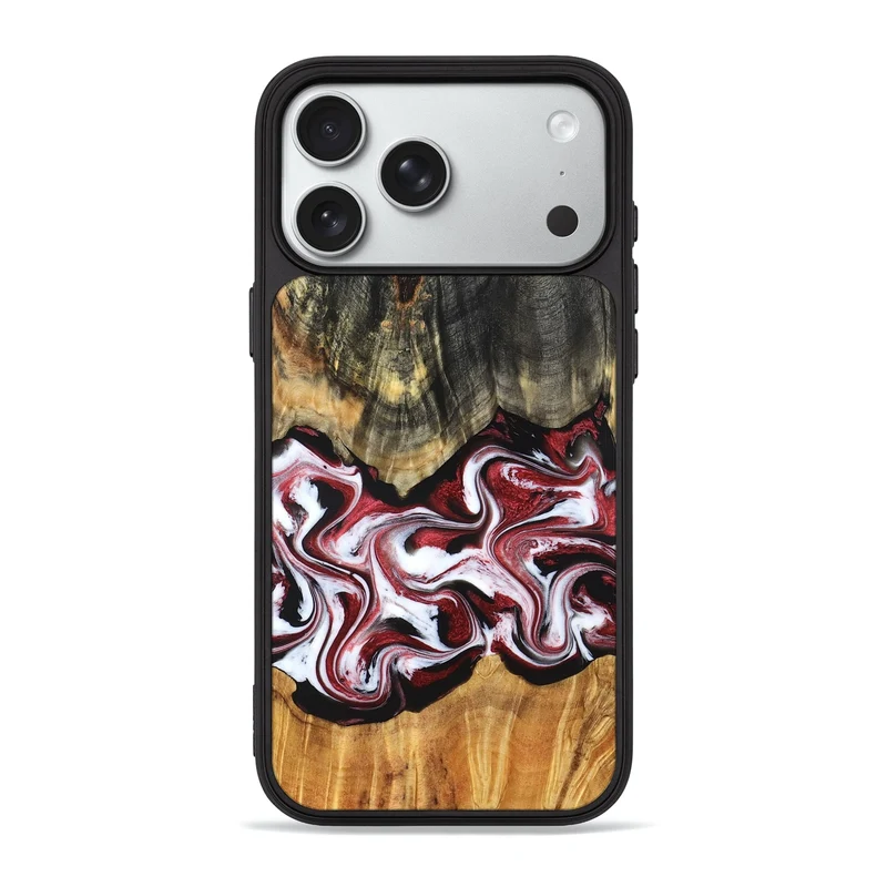 iPhone 18 Pro Max Wood Phone Case - Ericka (Red, 829223)