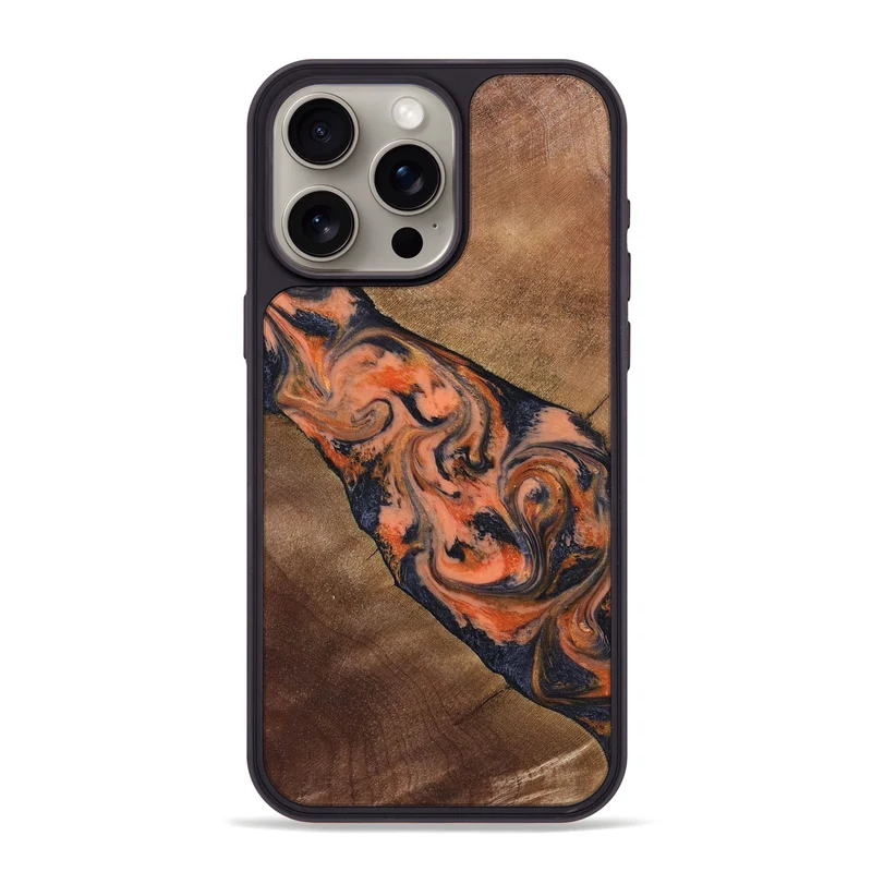iPhone 15 Pro Max Wood Phone Case - Ronny (Red, 829198)