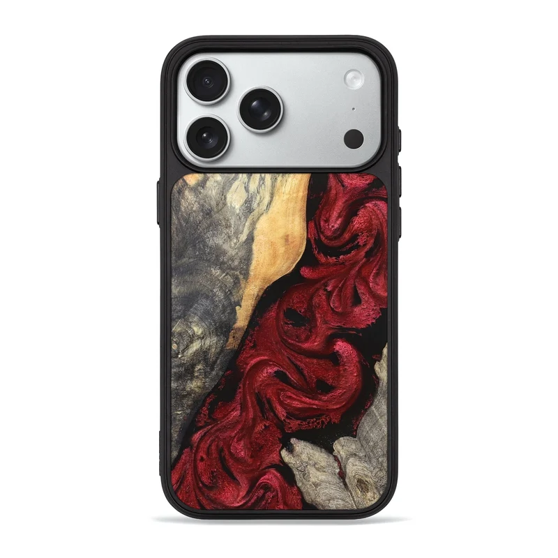 iPhone 18 Pro Max Wood Phone Case - Morris (Red, 829224)