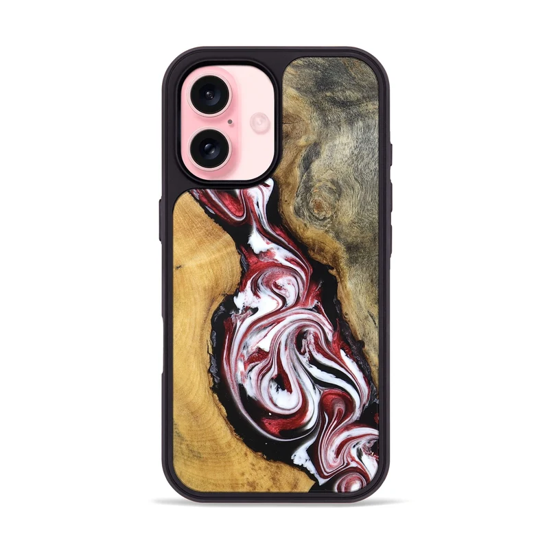 iPhone 16 Wood Phone Case - Estelle (Red, 829249)