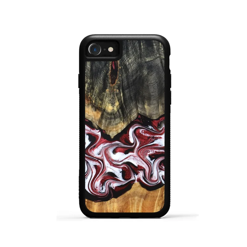 iPhone SE Wood Phone Case - Ericka (Red, 829223)