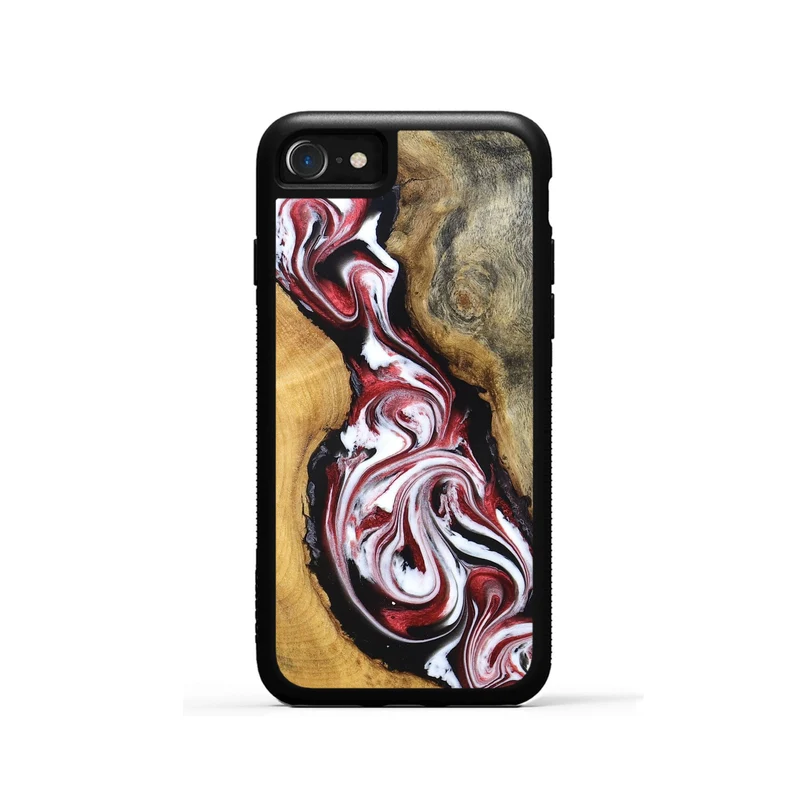 iPhone SE Wood Phone Case - Estelle (Red, 829249)