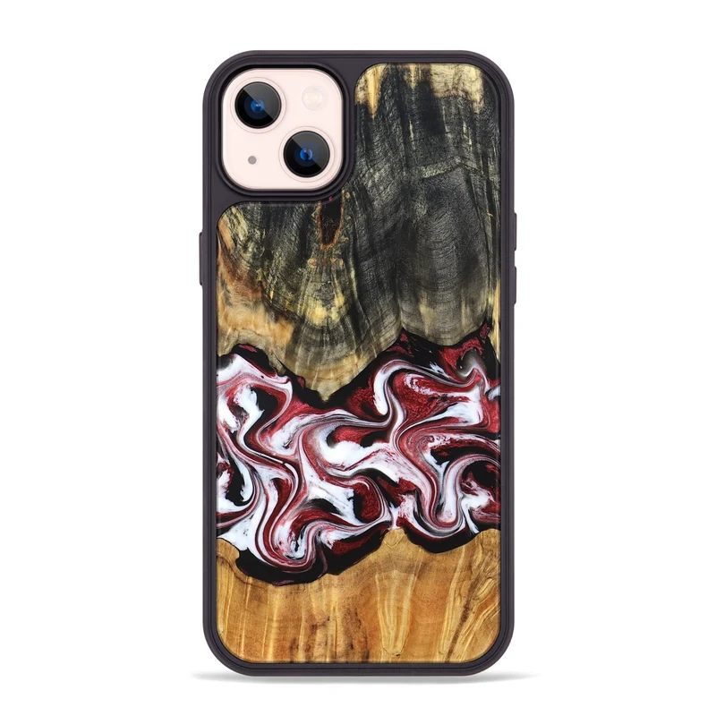 iPhone 14 Plus Wood Phone Case - Ericka (Red, 829223)