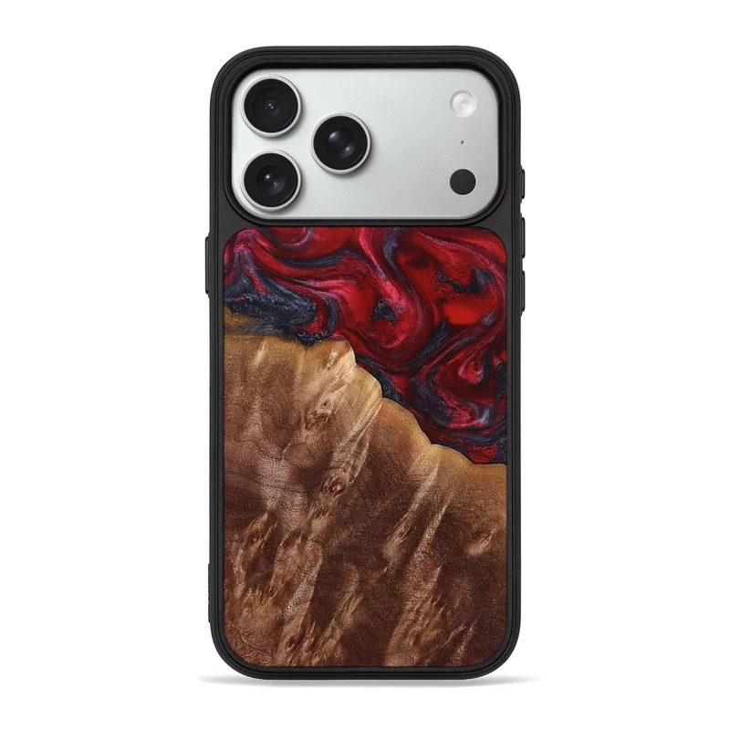 iPhone 18 Pro Max Wood Phone Case - Gage (Red, 829194)