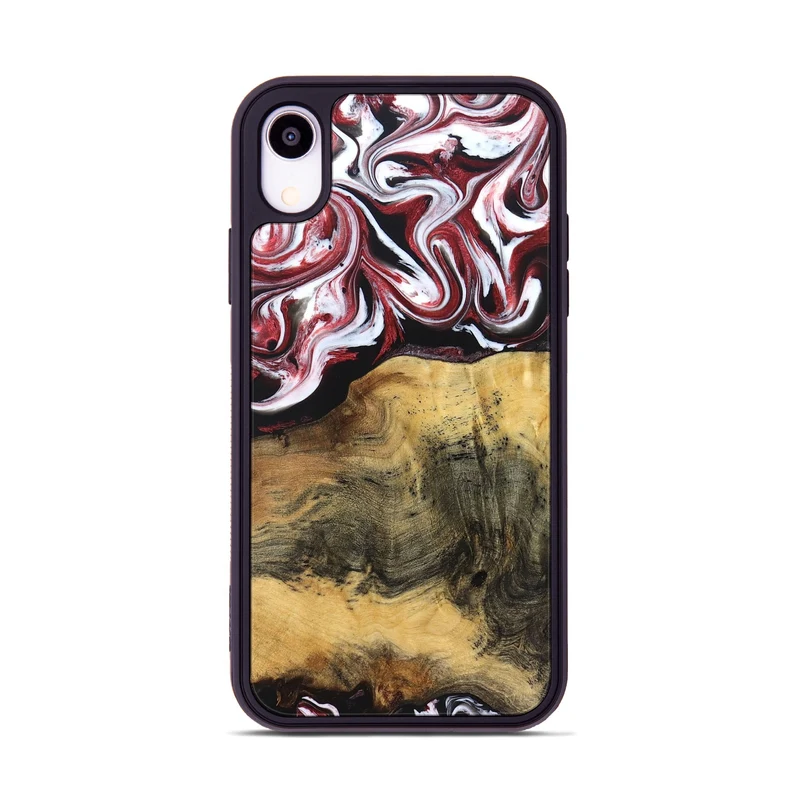 iPhone Xr Wood Phone Case - Reya (Red, 829247)