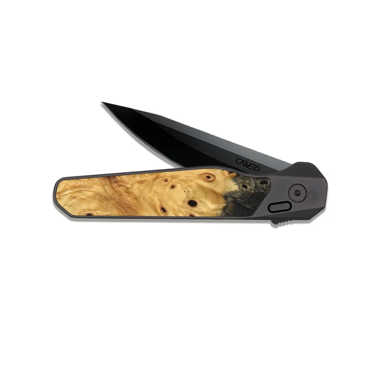 EDC Dark Slate Wood Pocket Knife - Natalya (Wood Burl, 829991)