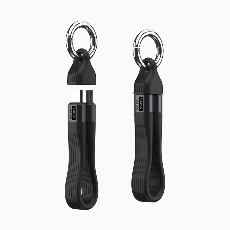 NexTECH® | Thunderbolt USB-C Keychain Fast Charging Cable (240W, 8K, 40Gbps)