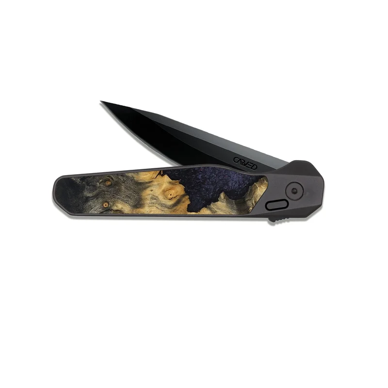 EDC Dark Slate Wood Pocket Knife - Helene (Wood Burl, 830025)