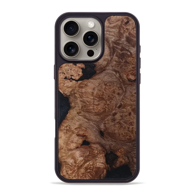 iPhone 16 Pro Max Wood Phone Case - Elian (Wood Burl, 830029)